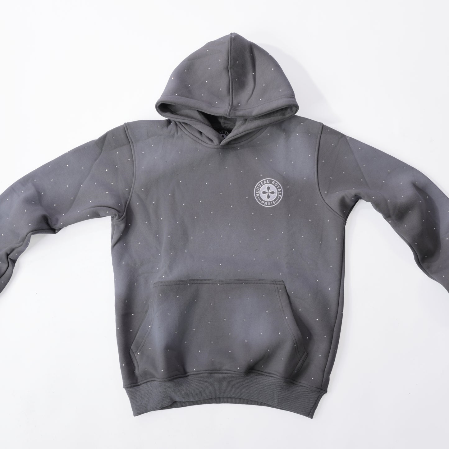 Ryne Stone Light Gray Acid Wash Pull-over Hoodie