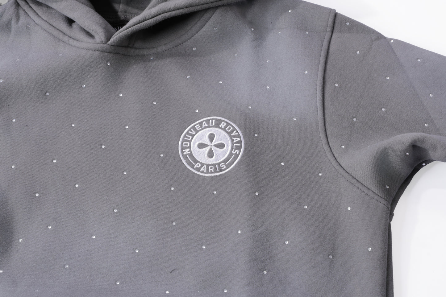 Ryne Stone Light Gray Acid Wash Pull-over Hoodie