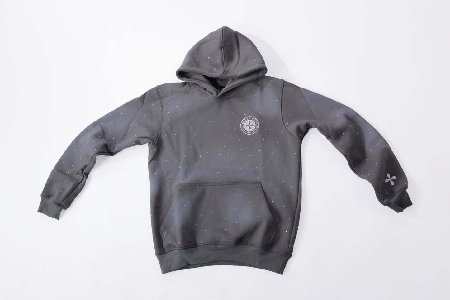 Ryne Stone Light Gray Acid Wash Pull-over Hoodie