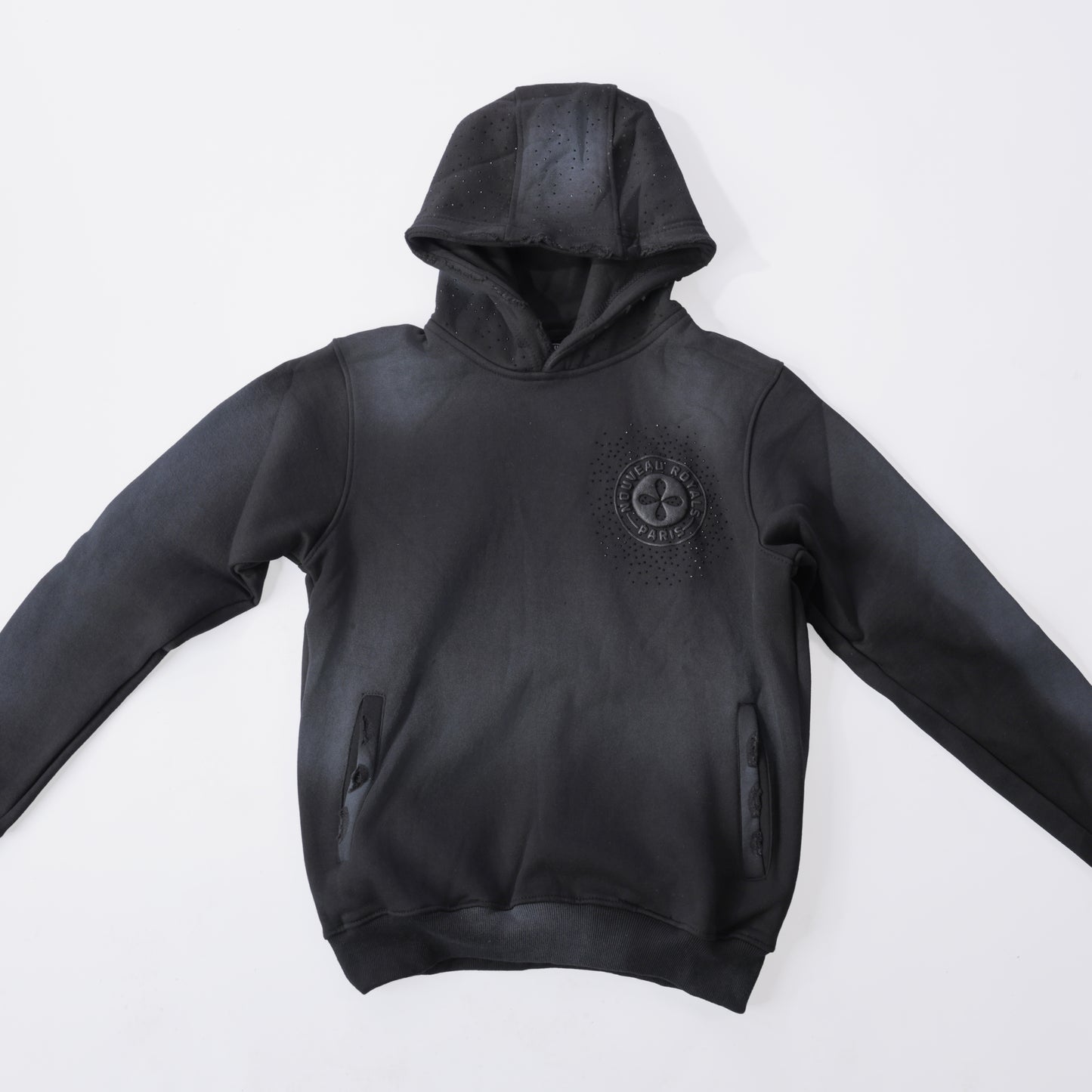 Ryne Stone Gray Acid Wash Pull-over Hoodie
