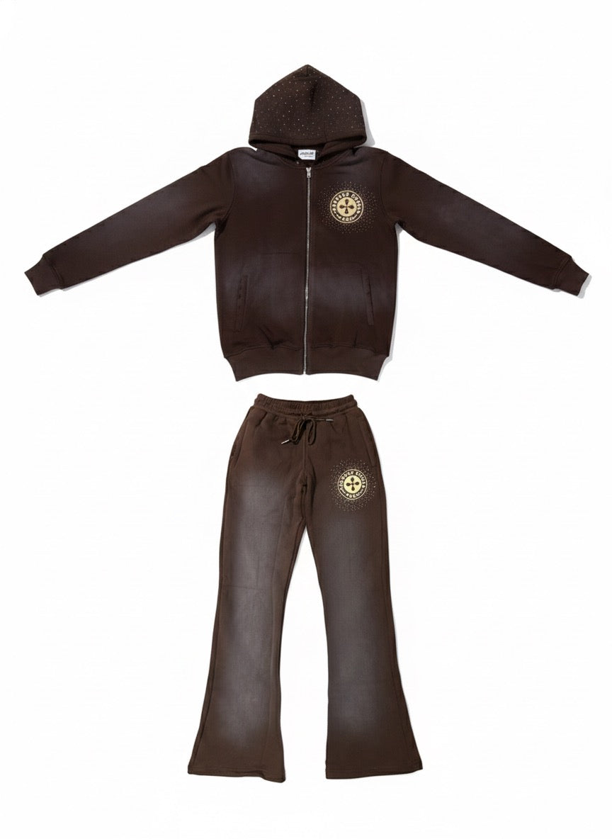 Brown Acid Wash hoodie