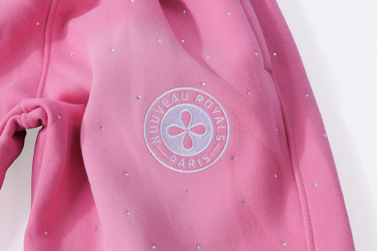 Rhinestone Stone Pink acid wash Hoodie