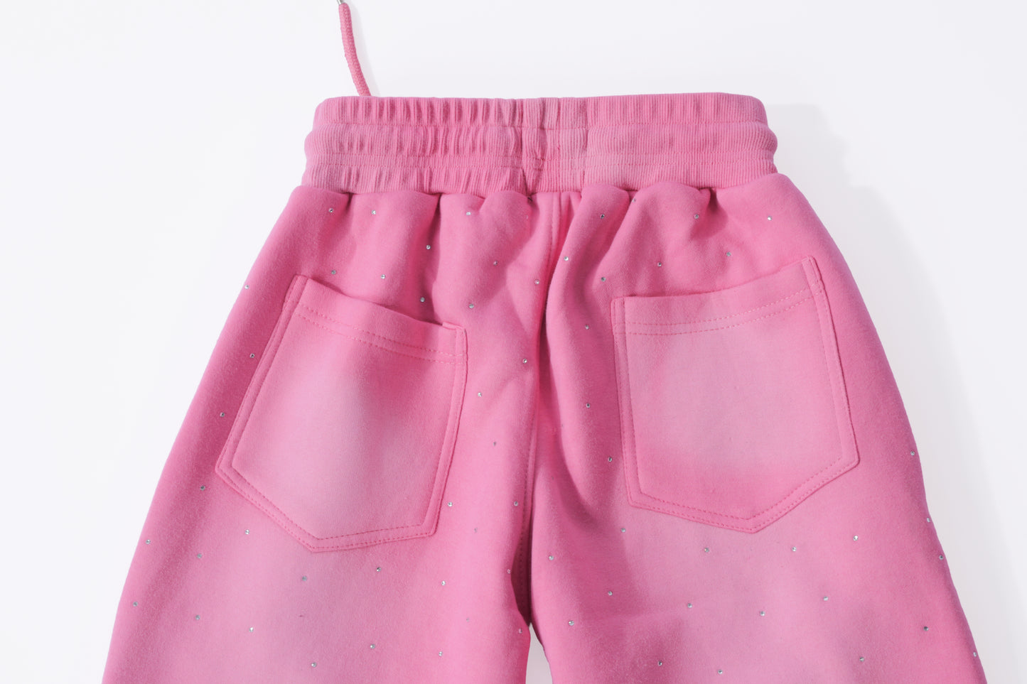 Rhinestone Stone Pink acid wash Hoodie