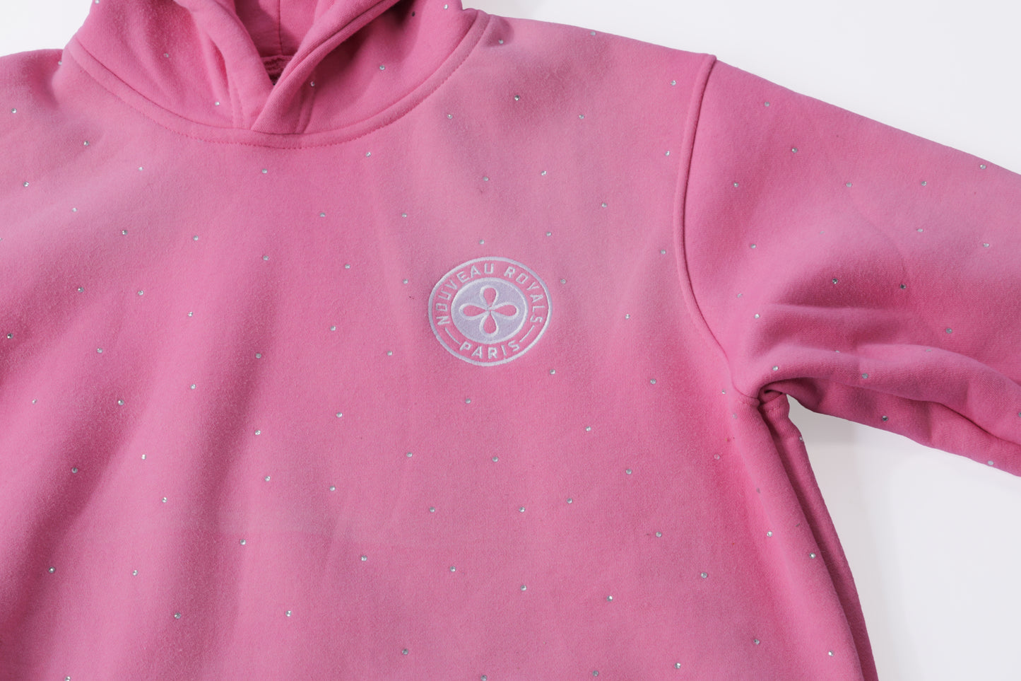 Rhinestone Stone Pink acid wash Hoodie