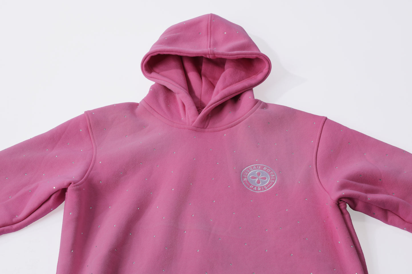 Rhinestone Stone Pink acid wash Hoodie